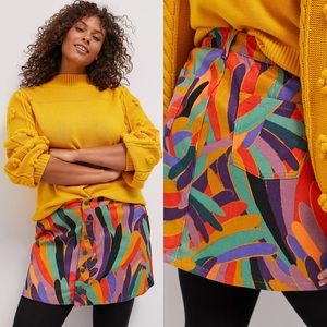 Anthropologie Farm Rio Kiki Corduroy Skirt
